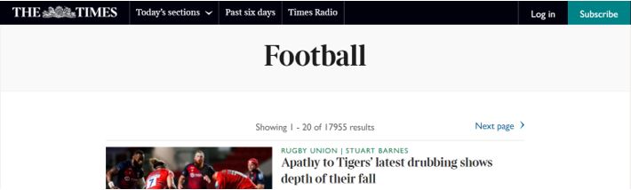 the times football